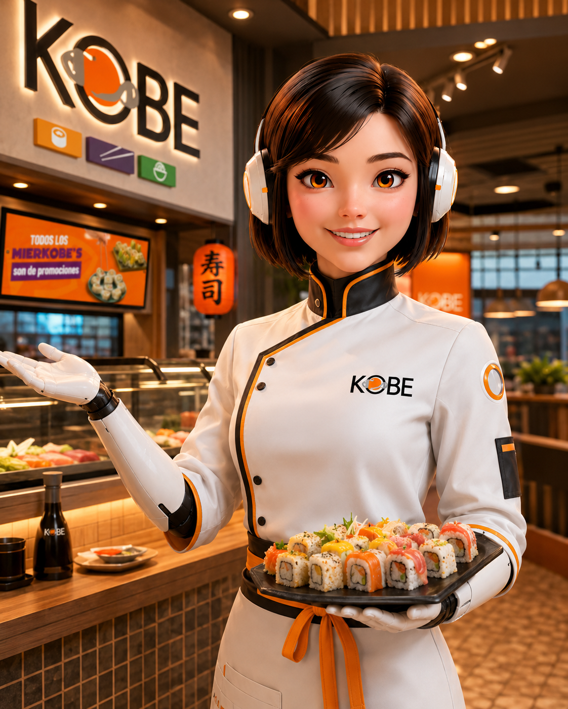 Personaje AITAMAE: chef itamae digital de Kobe Sushi